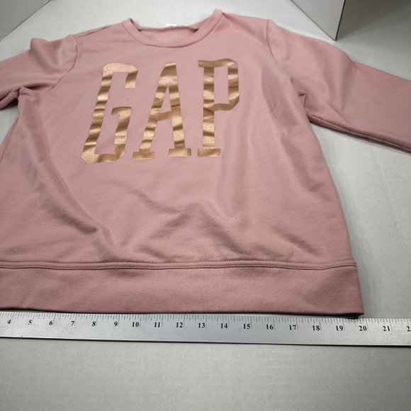 Gap Women's Size Medium Sweatshirt Long Sleeve Graphic Pink Preowned - Picture 10 of 13
